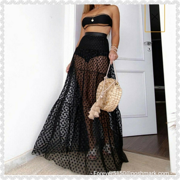 RR Boutique Other - Boho Beach Maxi Skirt Black